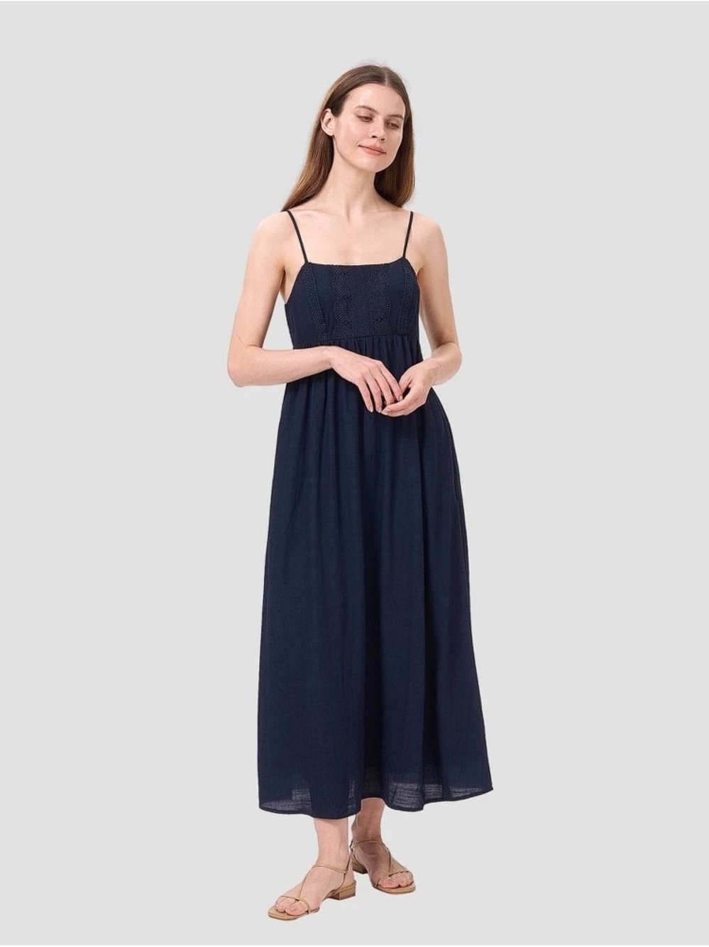 Universal Thread Navy Spaghetti-Strap Maxi Dress b212